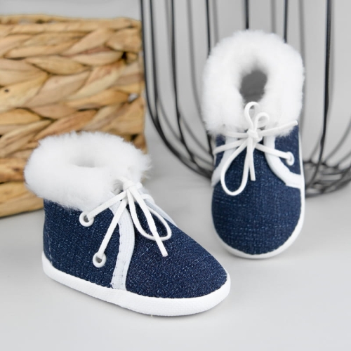 Granatowe buciki na chrzest jesień / zima