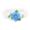 Opaska niemowlęca wianuszek - niebieska różyczka